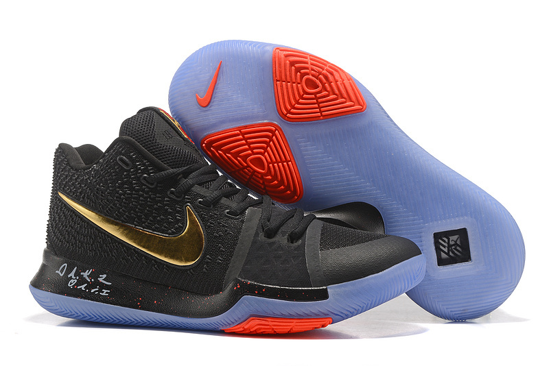 kyrie irving shoes black and gold